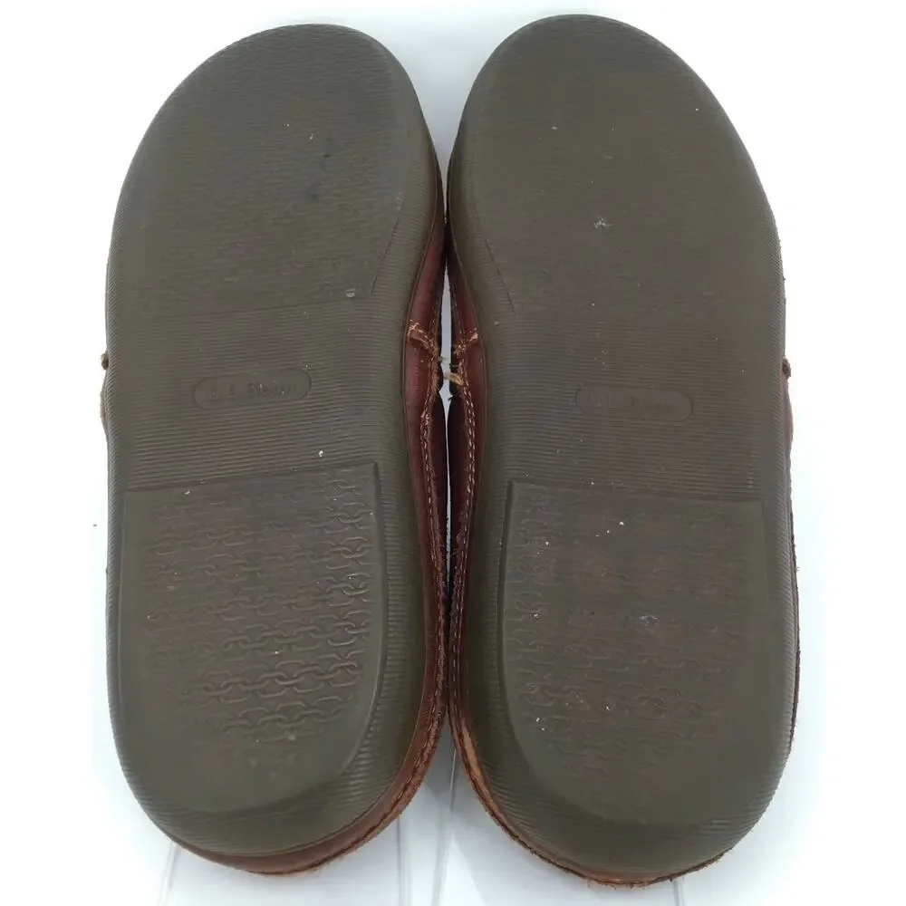 L.L.Bean Brown Leather Mule Clogs Slip On Comfort Shoes Men's 12M